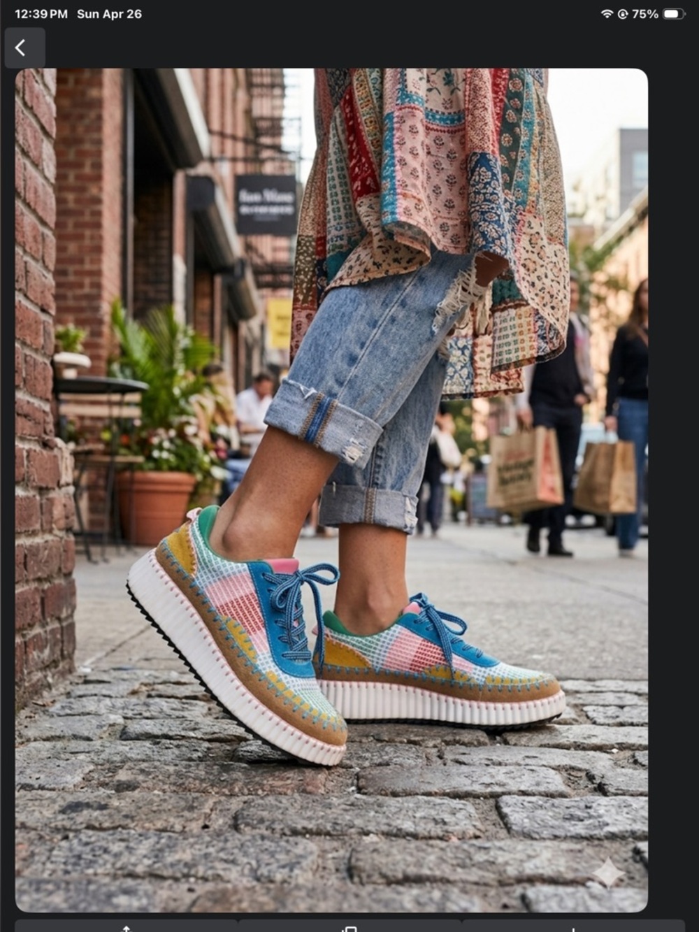 Tyche INTERNATIONAL Boho platform sneakers – size 38( 7.5-8 US ) A++++++